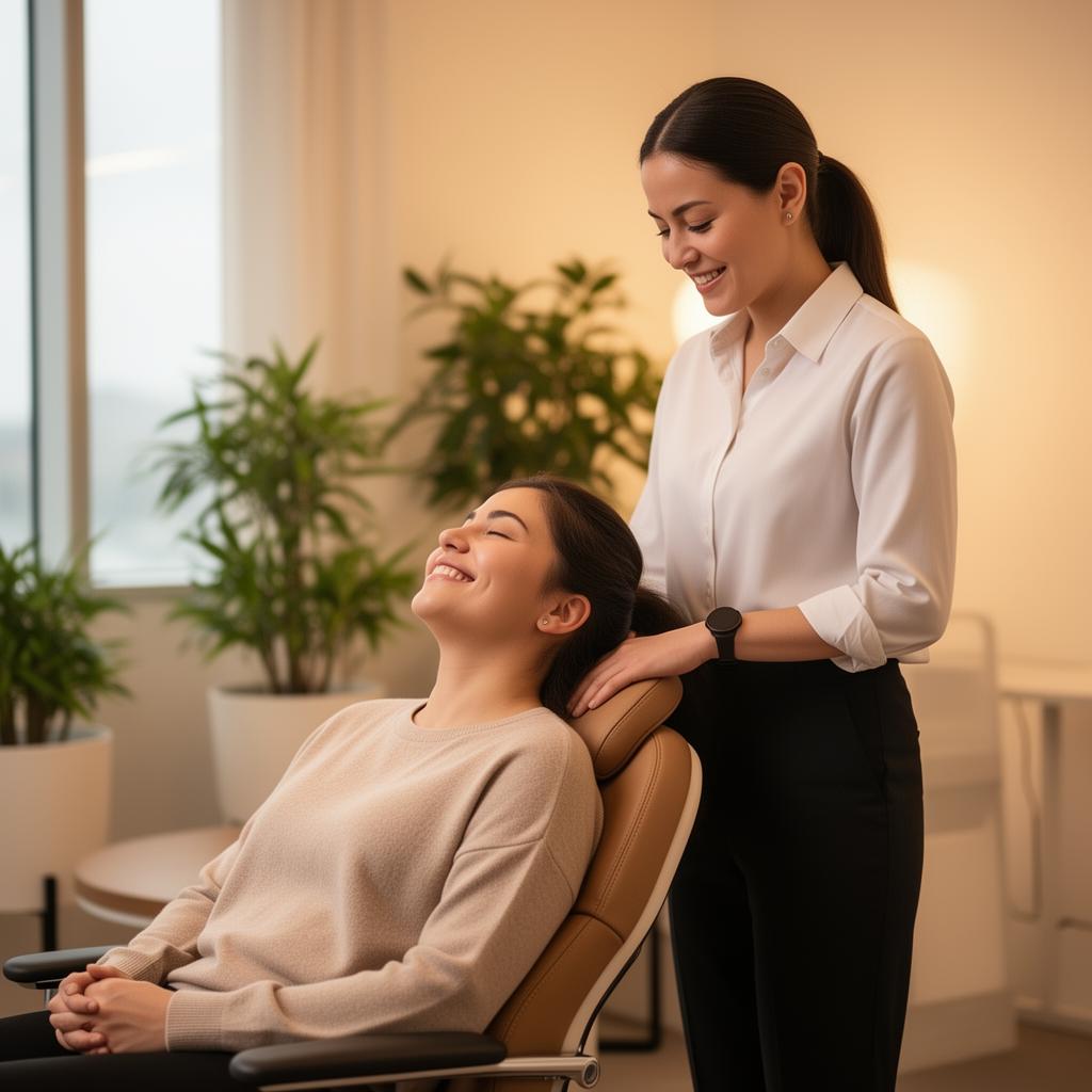 Massagem relaxante no trabalho